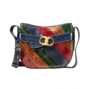 Tory Burch Gemini Link Snake Skin Cross-Body